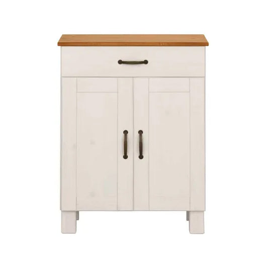 Alby Wooden Storage Cabinet With 2 Doors And 1 Drawer In White