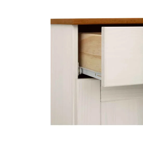 Alby Wooden Storage Cabinet With 2 Doors And 1 Drawer In White