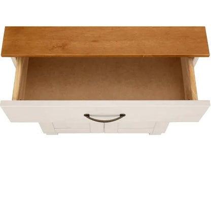 Alby Wooden Storage Cabinet With 2 Doors And 1 Drawer In White