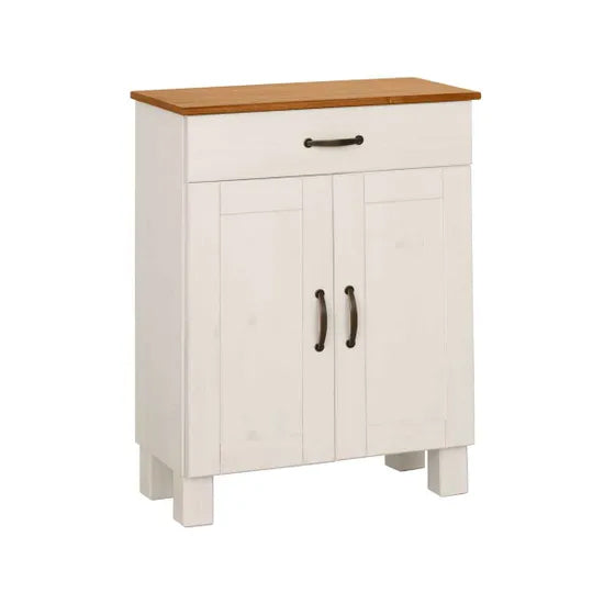 Alby Wooden Storage Cabinet With 2 Doors And 1 Drawer In White