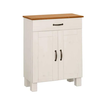 Alby Wooden Storage Cabinet With 2 Doors And 1 Drawer In White
