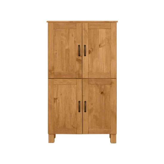 Alby Wooden Bathroom Storage Cabinet With 4 Doors In Brown