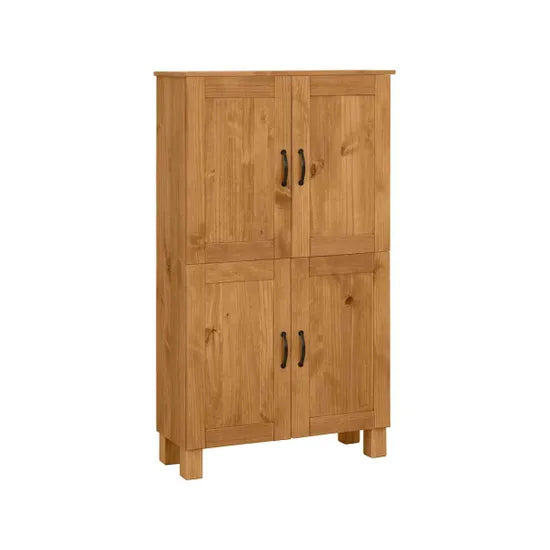 Alby Wooden Bathroom Storage Cabinet With 4 Doors In Brown