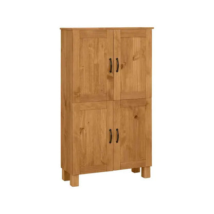 Alby Wooden Bathroom Storage Cabinet With 4 Doors In Brown