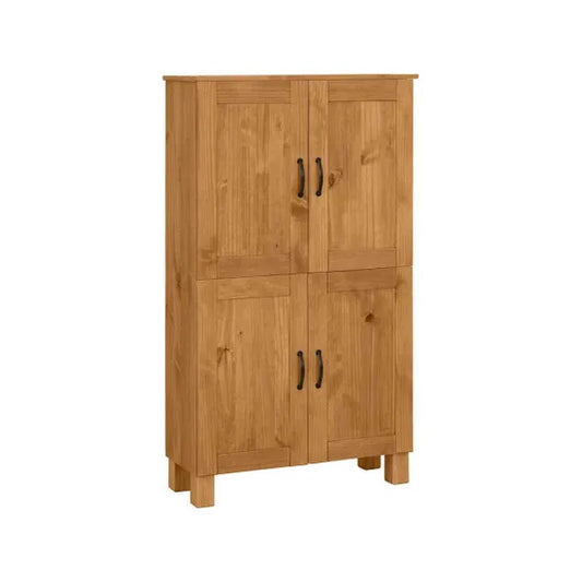 Alby Wooden Bathroom Storage Cabinet With 4 Doors In Brown