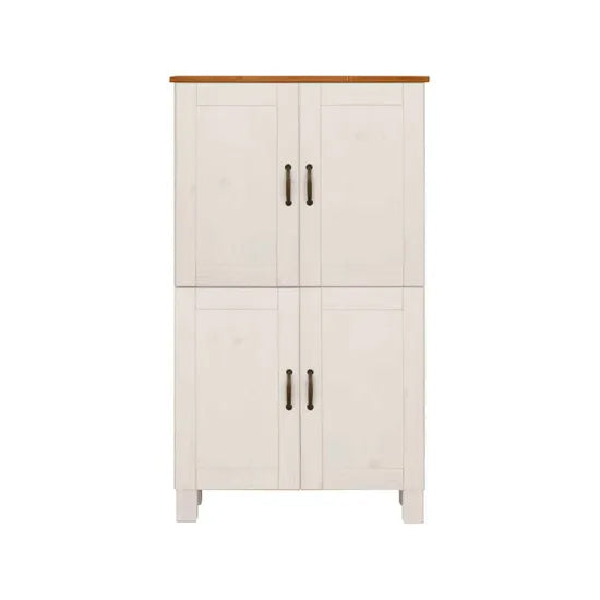 Alby Wooden Bathroom Storage Cabinet With 4 Doors In White