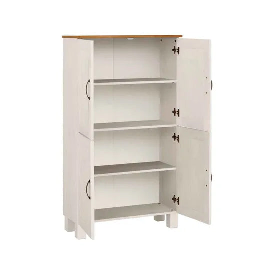 Alby Wooden Bathroom Storage Cabinet With 4 Doors In White