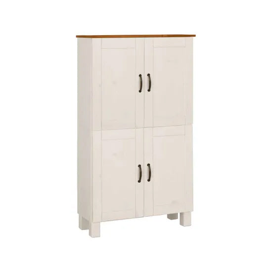 Alby Wooden Bathroom Storage Cabinet With 4 Doors In White