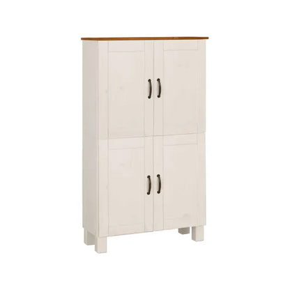 Alby Wooden Bathroom Storage Cabinet With 4 Doors In White