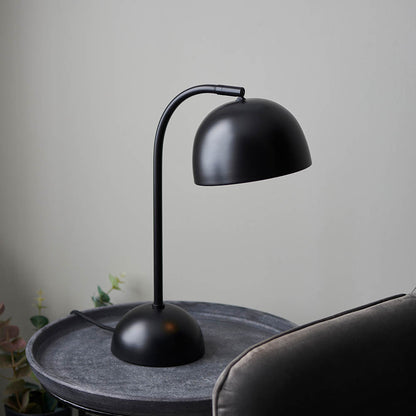 Brodey Metal Table Lamp In Matt Black Finish And Steel Grey