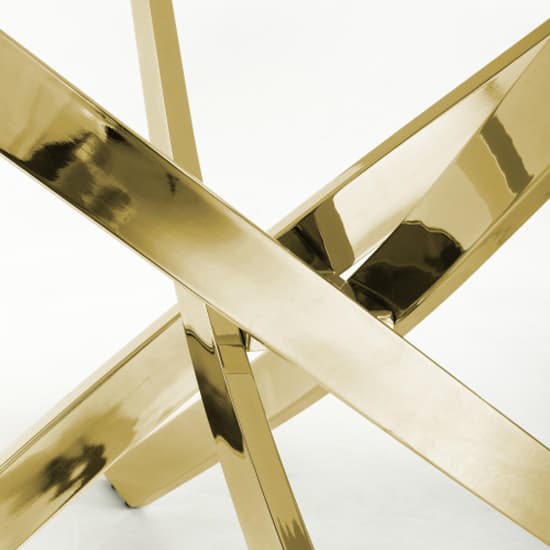 Astoria Medium 1.6m Glass Top Dining Table In White With Gold Legs