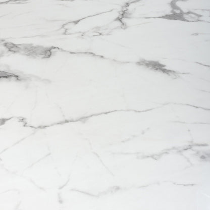 Astoria Round 1.2m Glass Top Dining Table In White With Chrome Legs