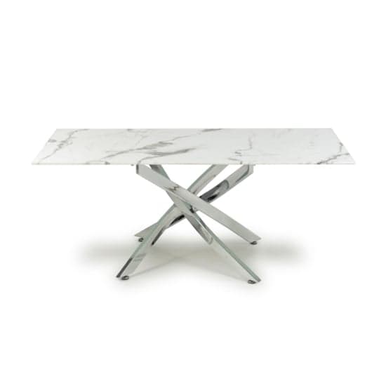 Astoria Glass Top Coffee Table In White With Chrome Legs