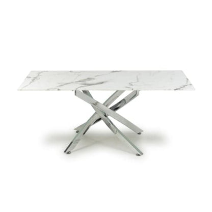 Astoria Glass Top Coffee Table In White With Chrome Legs