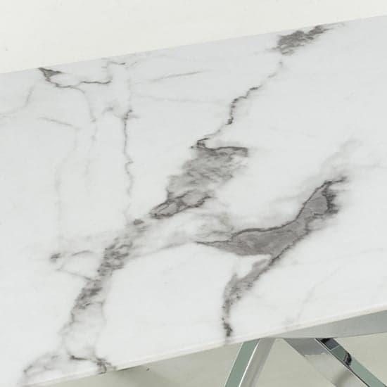 Astoria Glass Top Coffee Table In White With Chrome Legs