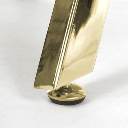Astoria Glass Top Console Table In White With Gold Legs