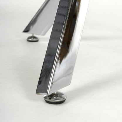 Astoria Glass Top Console Table In White With Chrome Legs