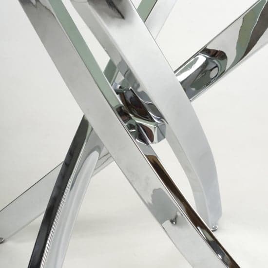 Astoria Square Glass Top Dining Table In White With Chrome Legs