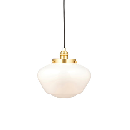 Camberley Opal Glass Shade Ceiling Pendant Light In Antique Brass