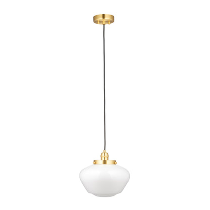 Camberley Opal Glass Shade Ceiling Pendant Light In Antique Brass