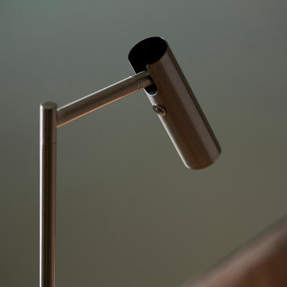Dedicated Metal Reader Task Floor Lamp In Satin Nickel