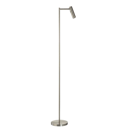Dedicated Metal Reader Task Floor Lamp In Satin Nickel