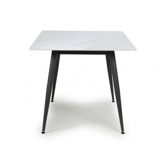 Monaco Square Ceramic Top Dining Table In White