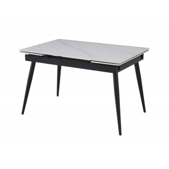 Monaco Extending Ceramic Top Dining Table In White