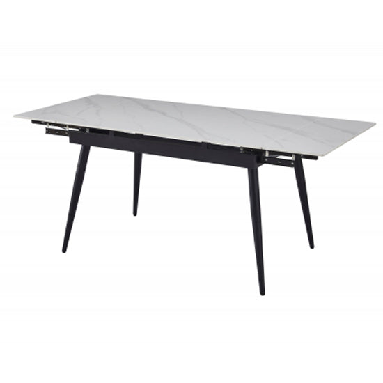 Monaco Extending Ceramic Top Dining Table In White