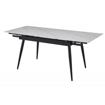 Monaco Extending Ceramic Top Dining Table In White