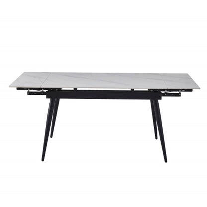Monaco Extending Ceramic Top Dining Table In White