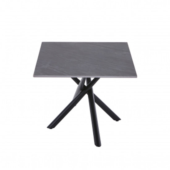 Avesta Ceramic Top Coffee Table In Grey With Black Metal Legs