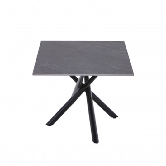 Avesta Ceramic Top Coffee Table In Grey With Black Metal Legs