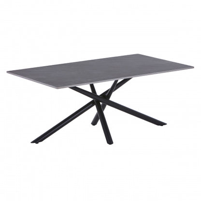 Avesta Ceramic Top Coffee Table In Grey With Black Metal Legs