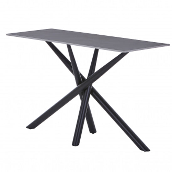 Avesta Ceramic Top Console Table In Grey With Black Metal Legs