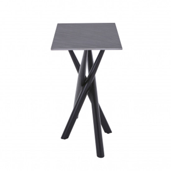 Avesta Ceramic Top Console Table In Grey With Black Metal Legs