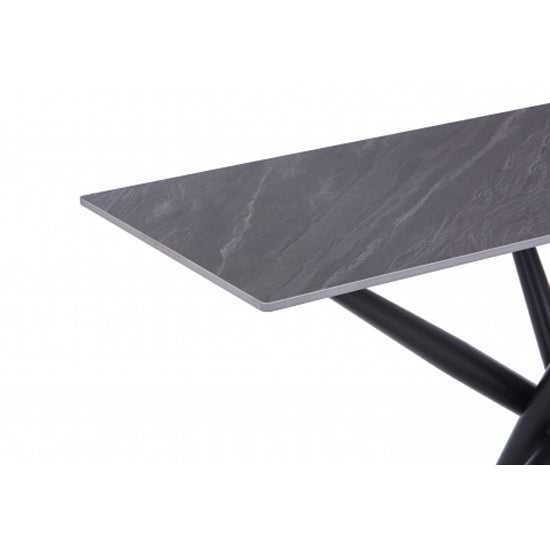 Avesta Ceramic Top Console Table In Grey With Black Metal Legs