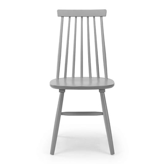 Alassio Wooden Spindle Back Dining Chair In Grey