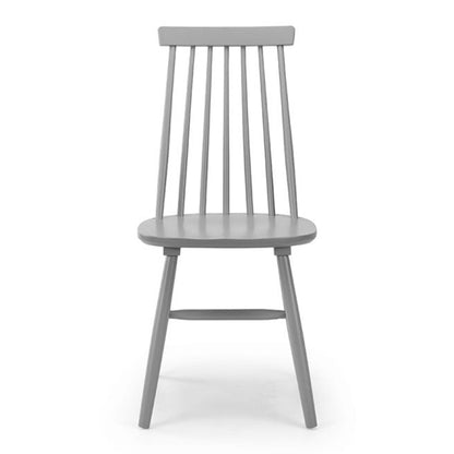 Alassio Grey Wooden Spindle Back Dining Chair In Pair