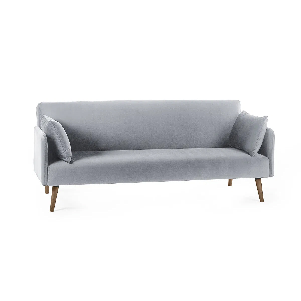 Andi Fabric Sofa Bed In Grey With Pale Wood-Effect Legs