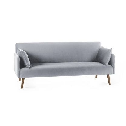 Andi Fabric Sofa Bed In Grey With Pale Wood-Effect Legs
