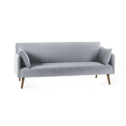 Andi Fabric Sofa Bed In Grey With Pale Wood-Effect Legs