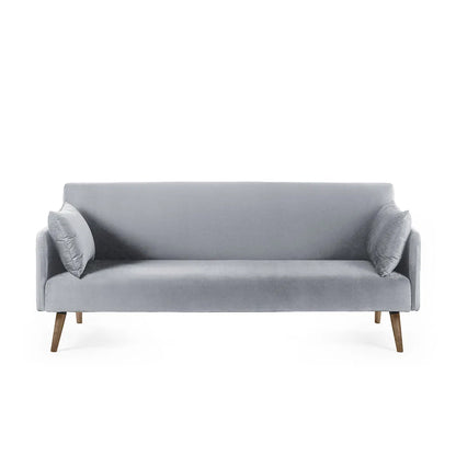 Andi Fabric Sofa Bed In Grey With Pale Wood-Effect Legs