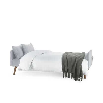 Andi Fabric Sofa Bed In Grey With Pale Wood-Effect Legs