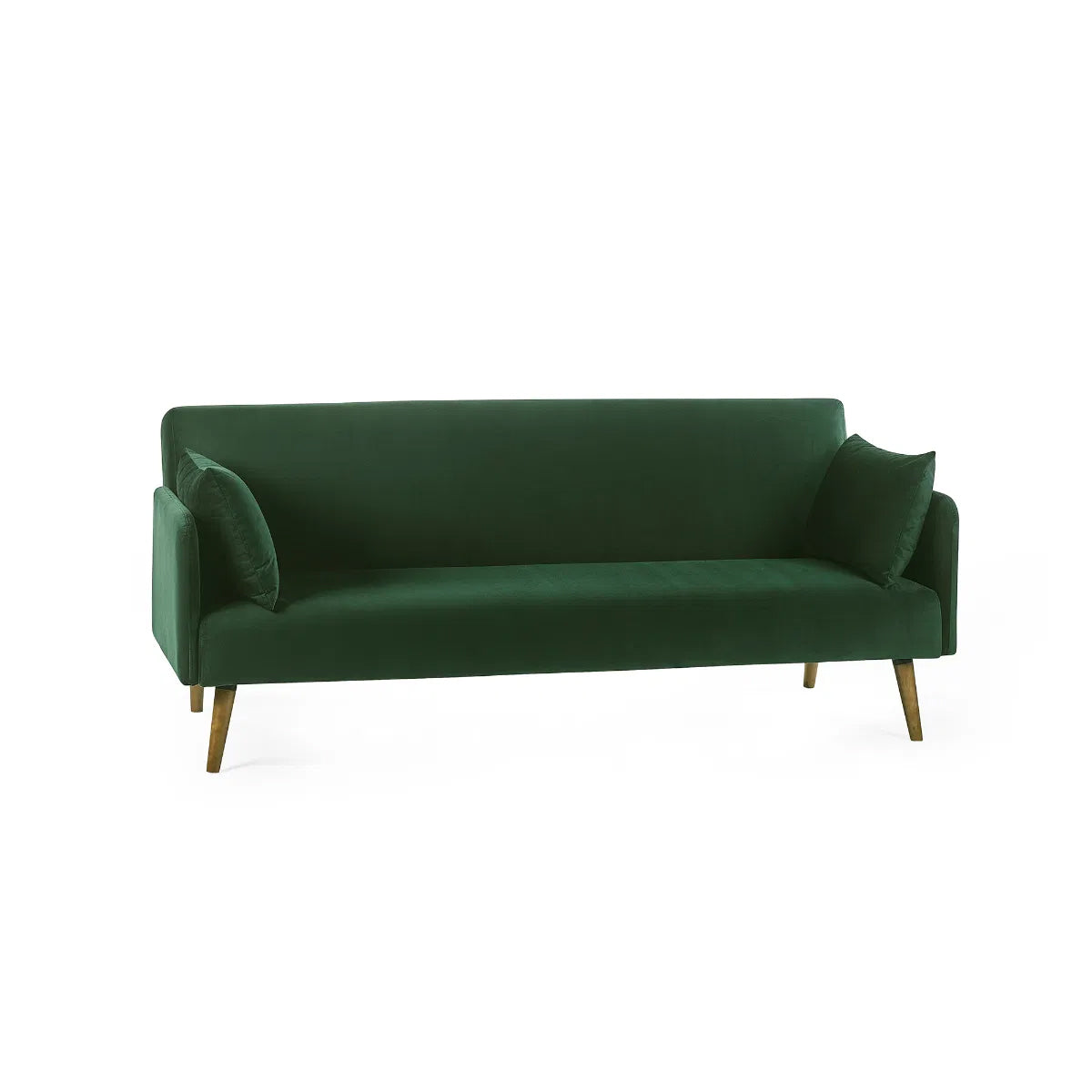 Andi Fabric Sofa Bed In Green With Pale Wood-Effect Legs