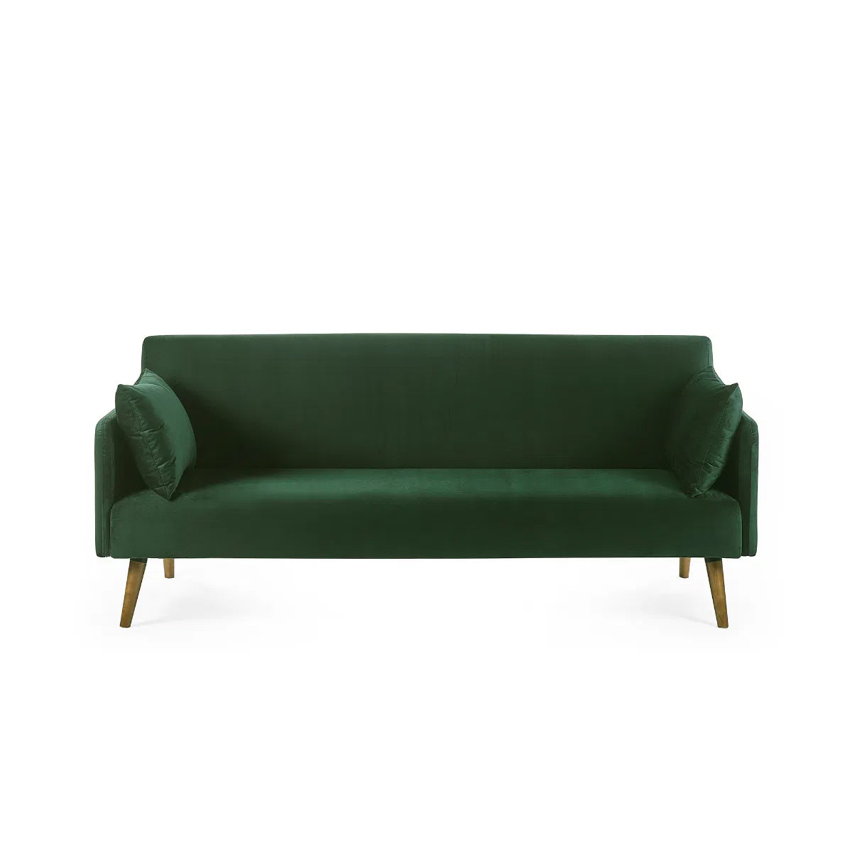 Andi Fabric Sofa Bed In Green With Pale Wood-Effect Legs