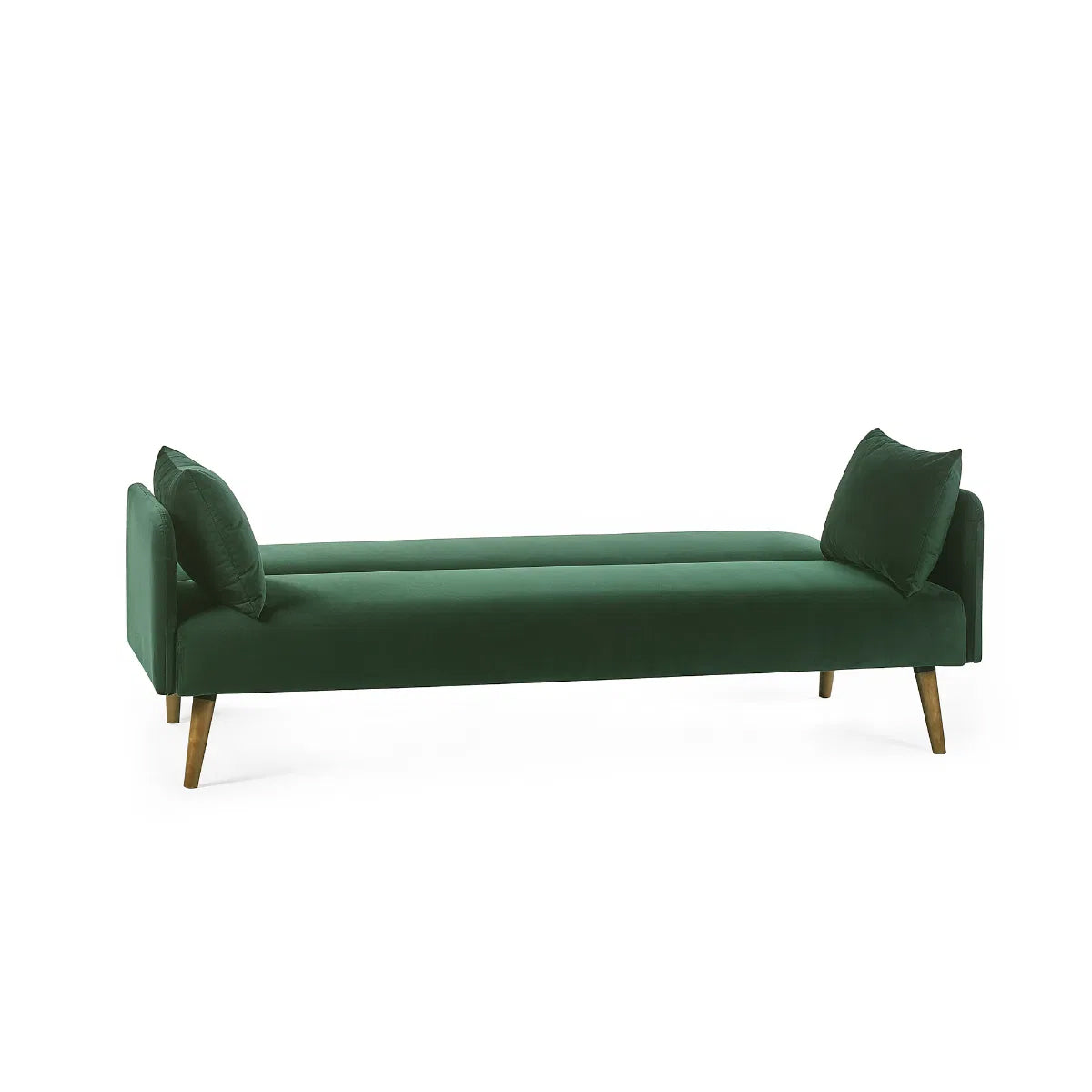 Andi Fabric Sofa Bed In Green With Pale Wood-Effect Legs