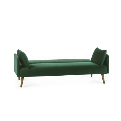 Andi Fabric Sofa Bed In Green With Pale Wood-Effect Legs