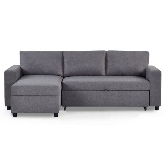 Angel Linen Fabric Sofabed With Storage In Light Grey