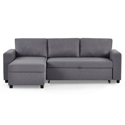 Angel Linen Fabric Sofabed With Storage In Light Grey